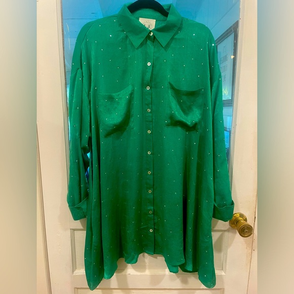 Green Dress with Jewels - Picture 1 of 5